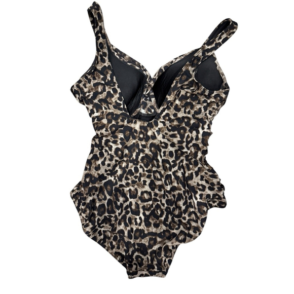 MiracleSuit Size 12 Leopard Shapewear One Piece Swimsuit - Picture 3 of 4